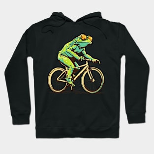 Funny Frog On A Bike Hoodie